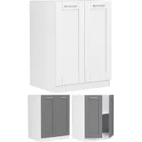 VCM Colura keuken onderkast 60 cm 2 deuren antracietgrijs, wit.