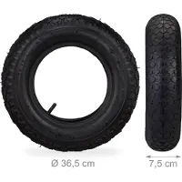 Relaxdays steekwagenband met binnenband - reserveband 3.50-8 - profiel - 154 kg - zwart