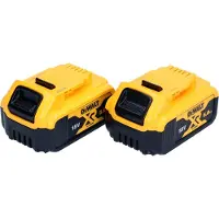 DeWalt Gereedschap batterijen + laders, DCB184 Batterijen 18V 5Ah / 5000mAh XR Li-Ion, 2 stuks. (18 V)