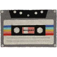 Relaxdays deurmat kokos - cassette - retro - 60 x 40 cm - kokos - weervast