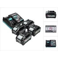 Makita Power Source Kit 40 V max. met 4x BL 4040 accu 4.0 Ah XGT ( 4x 191B26-6 ) + DC 40 RA snellader XGT LXT ( 191E07-8 )