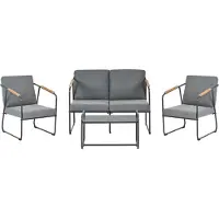 Beliani VEZZANA - Loungeset-Grijs-Staal