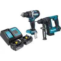 Makita Boormachine + slagboor, DLX 2278 SF accukit + DHP 484 klopboormachine 54 Nm + DHR 171 klopboormachine 1,2 J +.