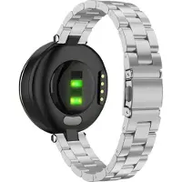 Bandz stalen band 'Classic' geschikt voor Garmin Lily - Hoogwaardig stalen materiaal smartwatchbandje - Gemakkelijk in te korten met de meegeleverde toolkit - zilver stalen bandje