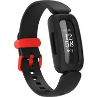 Strap-it Siliconen Smartwatch bandje - Geschikt voor Fitbit Ace 3 siliconen bandje - voor kids - zwart/rood - Horlogeband / Polsband / Armband