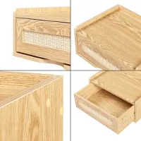 En.casa Wandrek Ljuredsø met lade 40x30x17 cm eikenkleurig en rotan look []