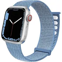 Strap-it Nylon Loop band - Geschikt voor Apple Watch bandje - Series 1/2/3/4/5/6/7/8/9/10/11/SE/SE2/SE3 - Blauw - Nylon bandje met klittenband - Stof iWatch bandje voor maat: 38 / 40 / 41 / 42mm