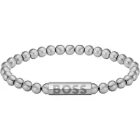 BOSS Zilverkleurige armband met logosluiting Maat M