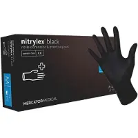 Mercator Medical nitril handschoenen EXTRA SAFE, maat L, zwart, poedervrij