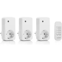 Smartwares SH4-99573 Schakelaar Set – 4-delig – Plug & Connect – 3 draadloze stekkers met afstandsbediening - Alleen geschikt voor Nederland