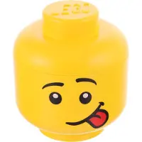 LEGO Opbergbox Hoofd Silly Mini Geel