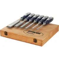 Irwin Marples houtbeitelset 6-delig MS750 in houten kist 6-10-15-20-25-35 mm (Set)