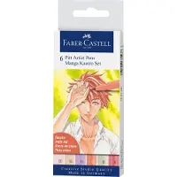 Faber-Castell brushpen - tekenstift - Pitt Artist Pen - 6-delig - Manga Kaoiro - FC-167168