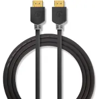 Nedis High Speed ??HDMI-kabel met Ethernet | HDMI stekker | 4K@60Hz | ARC | 18 Gbps | 1,00 m | rond | PVC | antraciet | Verpakking met kijkvenster