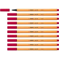 Stabilo point 88 - Premium Fineliner - Fine 0,4 mm – Crimson Rood – Doos 10 stuks