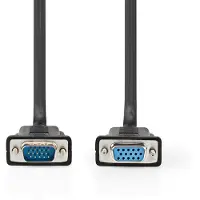 Nedis VGA-Kabel | VGA Male | VGA Female 15p | Vernikkeld | Maximale resolutie: 1280x800 | 5.00 m | Rond | ABS | Zwart | Label - CCGL59100BK50