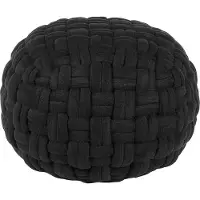 Beliani HOPA - Poef - Zwart - 45 cm - Fluweel