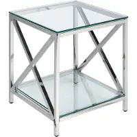 Beliani AUDET - Bijzettafel - Zilver - Veiligheidsglas