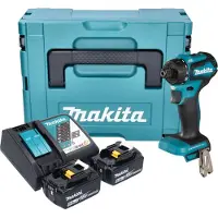Makita DDF 083 RGJ accuboormachine 18 V 40 Nm 1/4'' borstelloos + 2x accu 6.0 Ah + lader + Makpac