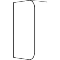 Vente-unique Gebogen Italiaanse douchewand - 120 x 200 cm - Mat zwart - DOUYANO L 120 cm x H 200 cm x D 0.6 cm