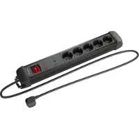 Lanberg SP1-05F-0300-BK Steckdosenleiste Übersp.-Schutz 5x m. Schalter 3m