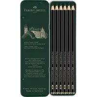 Faber-Castell grafietpotloden set - Pitt Mat - blik 6 stuks - matzwart - FC-115207