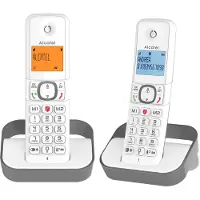 Alcatel F860, DECT-telefoon, draadloze handset, handsfree functie, 100 contacten, nummerherkenning, grijs