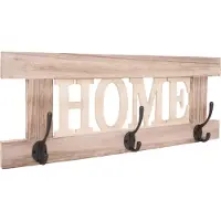MCW Wandkapstok -C60 Home, kapstok, kapstokpaneel, shabby-look vintage 55x21cm ~ natuurlijk bruin