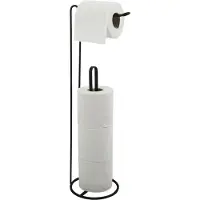 Spirella MSV Wc/toiletrolhouder reservoir - metaal - zwart - 54 cm - Voor 4/5 rollen - Toiletrolhouders