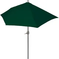 Mendler Halfrond parasol Parla, half parasol balkonparasol, UV 50+ polyester/aluminium 3 kg ~ 300 cm groen zonder standaard