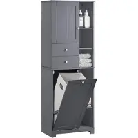 SoBuy Armoire Salle de Bain Gris 60x37x171 cm