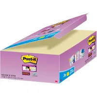Post-It Super Sticky Notes 47,6 x 47,6 mm Kanariegeel 90 Vellen Voordeelpak 21 blokken + 3 GRATIS