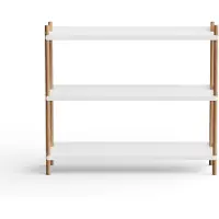 Nine Bolt Wandrek White | Natural Oak | 100 x 3 Shelves