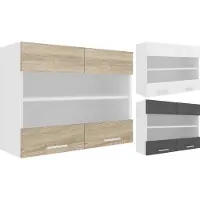 VCM Esilo keuken bovenkastje 80 cm 2 glazen deurenwit.