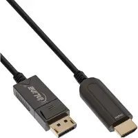 InLine DisplayPort naar HDMI AOC-converterkabel, 4K/60 Hz, zwart, 15m