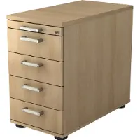 Hjh OFFICE PRO SIGNA SC50 CE - Rolcontainer Hout Eiken met 4 lades Chrome metaal handgreep