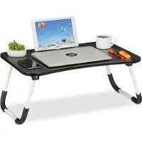 Relaxdays Laptop tafel, Notebookstandaard, Zwart