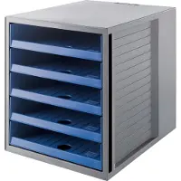 HAN Ladekast Kunststof Blauw, grijs 5 Lades 27,5 x 33 x 32 cm