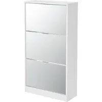En.casa Schoenenkast Kragerø met spiegels 115x60x24 cm wit