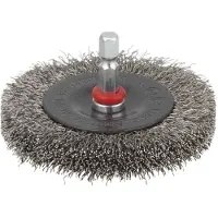 Wolfcraft Draadborstel | RVS | 6-kant schacht | Ø75 x 12mm | 1 stuk - 2711000
