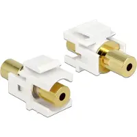 DeLOCK Keystone module 3,5mm Jack (v) - 3,5mm Jack (v) - 4-polig verguld / wit