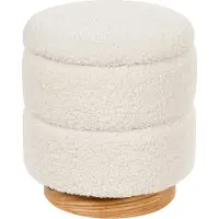Beliani OGDEN - Poef - Wit - Boucle
