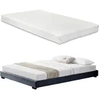 Corium Modern bedframe stof met matras 140x200 donkergrijs