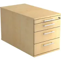 Hjh OFFICE PRO SIGNA TC30 RE - Rolcontainer Esdoorn Hout met 3 lades Rail handvat (kunststof)