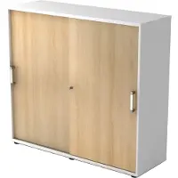 Hjh OFFICE PRO BETA 1753S - Hoogte van de map | 3 OH Wit/Eiken Schuifwandkast Chrome metaal handgreep