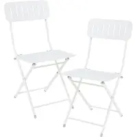 En.casa Klapstoel Sande set van 2 tuinstoelen 84,5x42x50 cm wit []