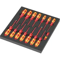 Wera gereedschapsmodule 9711, VDE-schroevendraaierset, 16-delig, schuimrubberen inzet, B 360 x H 60 x D 405 mm