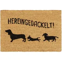 Relaxdays deurmat hereingedackelt - Duitse tekst - 40 x 60 cm - kokos - binnen en buiten - natuur