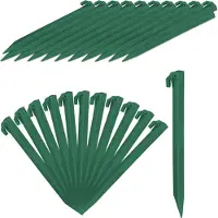 Relaxdays haringen 31 cm - set van 32 stuks - kunststof - lang - voor zachte bodem - groen