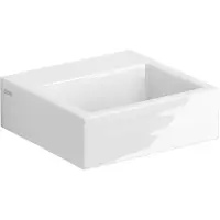 Clou Flush 1 fontein zonder kraangat met plug van rvs wit keramiek B28xH9xD27cm
